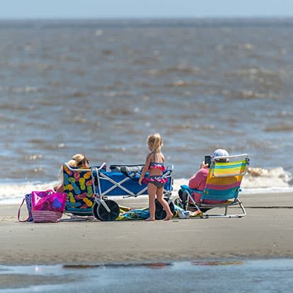 Family enjoying the beach in Florida